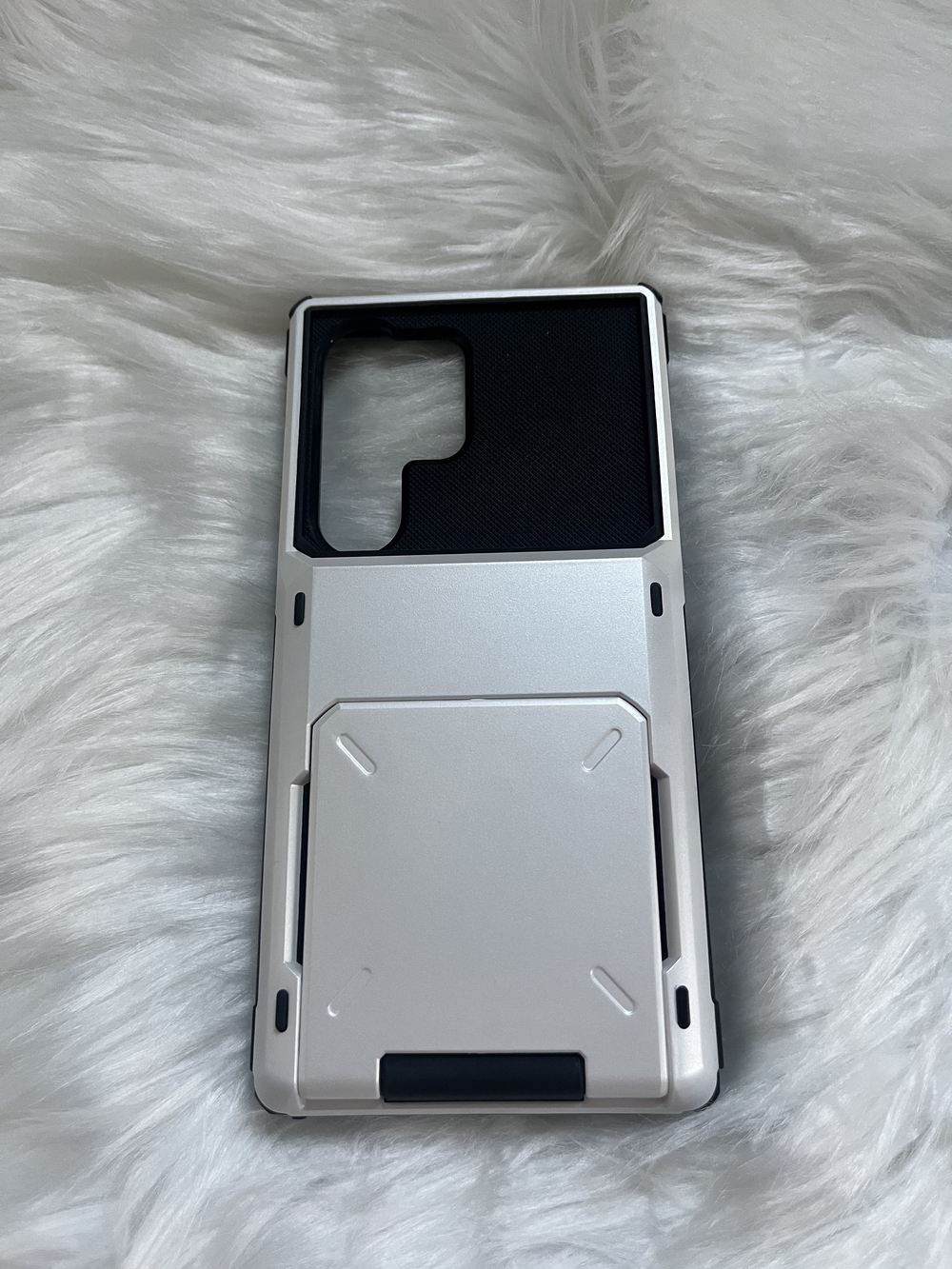 Silver Protective Phone Case with Kickstand - Unbranded